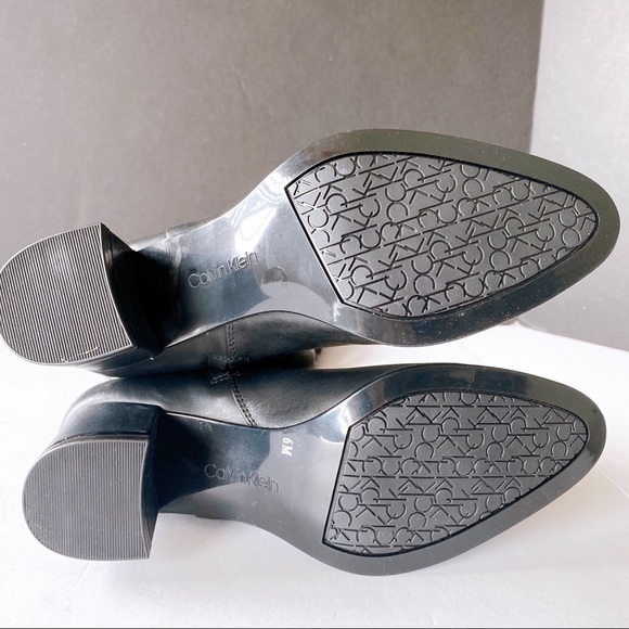 Calvin Klein Frieda Knee High Black Leather Boots - Picture 6 of 7